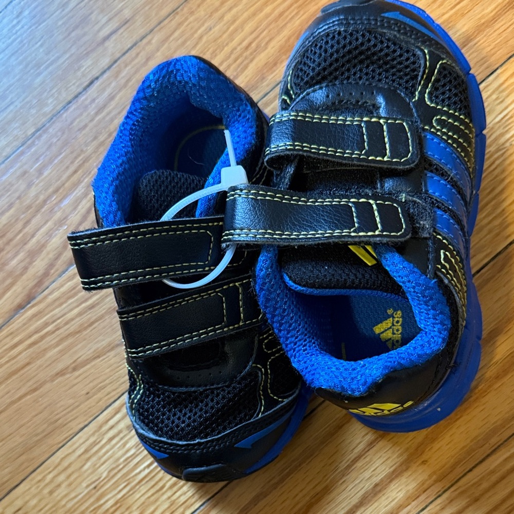 Adidas Kids Black and Blue Sneakers